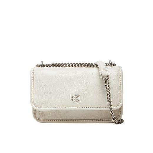 Torebka Calvin Klein Jeans Chain Mini Ew Flap LV04K3085G Écru ze sklepu eobuwie.pl w kategorii Kopertówki - zdjęcie 182037440