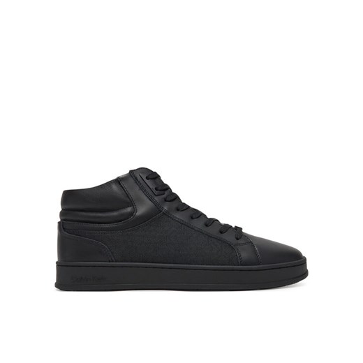 Sneakersy Calvin Klein High Top Lace Up Eyelet Jaq Mono HM0HM01816 Czarny ze sklepu eobuwie.pl w kategorii Buty sportowe męskie - zdjęcie 182037510