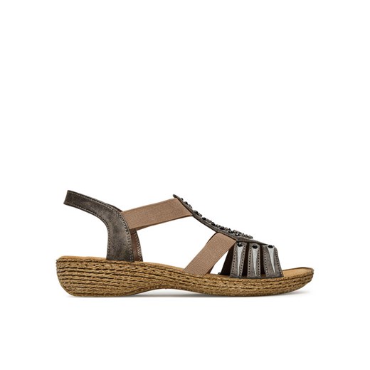 Sandały Rieker 65861-45 Szary ze sklepu eobuwie.pl w kategorii Espadryle damskie - zdjęcie 182037644