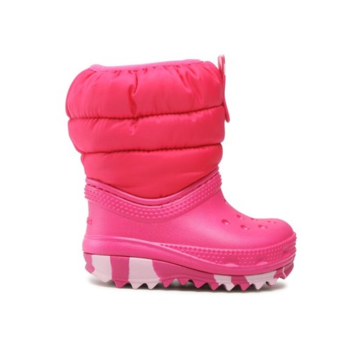 Śniegowce Crocs Classic Neo Puff Boot T 207683 Różowy ze sklepu eobuwie.pl w kategorii Buciki niemowlęce - zdjęcie 182037702
