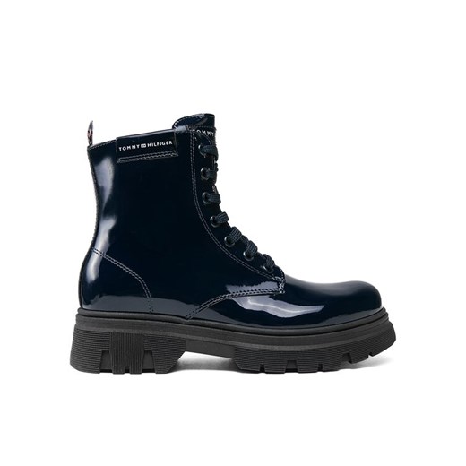 Kozaki Tommy Hilfiger T4A5-33040-0775 S Niebieski ze sklepu eobuwie.pl w kategorii Buty zimowe dziecięce - zdjęcie 182038293