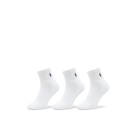 Zestaw 3 par wysokich skarpet męskich Polo Ralph Lauren 449655220003 Biały ze sklepu eobuwie.pl w kategorii Skarpetki męskie - zdjęcie 182038653