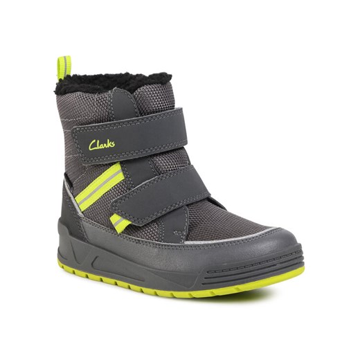 Śniegowce Clarks Jumper Jump K 261535787 Szary ze sklepu eobuwie.pl w kategorii Buty zimowe dziecięce - zdjęcie 182038974