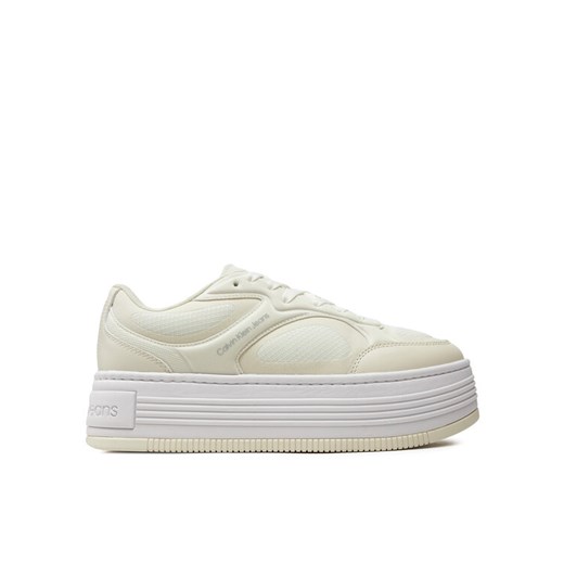 Sneakersy Calvin Klein Jeans Bold Platf Low Lace Mix In Mtl YW0YW01471 Beżowy ze sklepu eobuwie.pl w kategorii Buty sportowe damskie - zdjęcie 182039061
