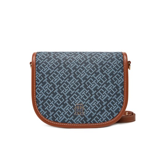 Torebka Tommy Hilfiger Th Monoplay Leather Saddle Bag AW0AW17414 Granatowy ze sklepu eobuwie.pl w kategorii Listonoszki - zdjęcie 182039114