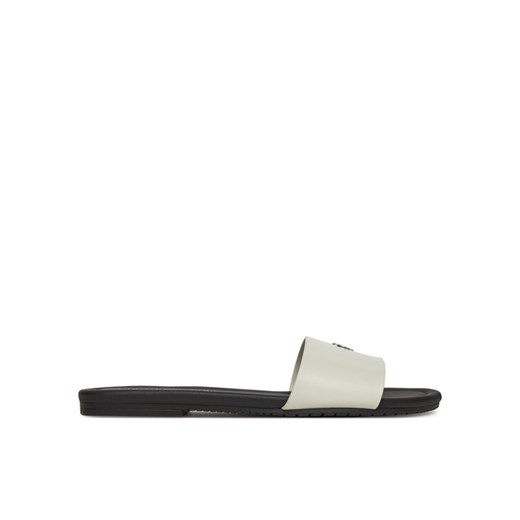 Klapki Calvin Klein Jeans Flat Sandal Slide Mg YW0YW01697 Biały ze sklepu eobuwie.pl w kategorii Klapki damskie - zdjęcie 182039254