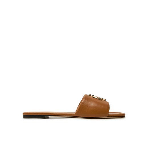 Klapki Tory Burch Eleanor Slide 157966 Brązowy ze sklepu eobuwie.pl w kategorii Klapki damskie - zdjęcie 182039360
