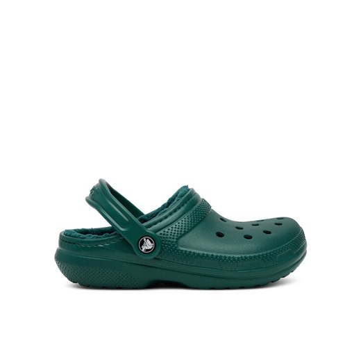 Klapki Crocs Classic Lined Clog 203591 Zielony ze sklepu eobuwie.pl w kategorii Klapki damskie - zdjęcie 182040203