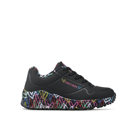 Sneakersy Skechers Uno Lite Lovely Luv 314976L/BKMT Czarny ze sklepu eobuwie.pl w kategorii Buty sportowe dziecięce - zdjęcie 182040210