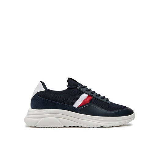 Sneakersy Tommy Hilfiger Modern Runner Premium Knit FM0FM05135 Granatowy Tommy Hilfiger 42 eobuwie.pl