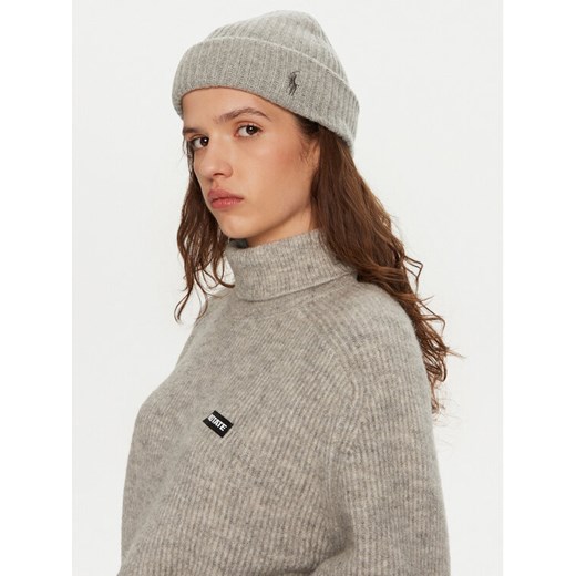 Czapka Polo Ralph Lauren 455954337004 Szary ze sklepu eobuwie.pl w kategorii Czapki zimowe damskie - zdjęcie 182041472