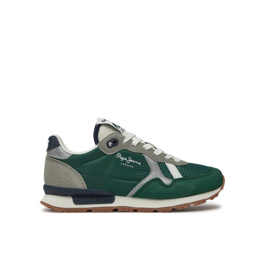 Sneakersy Pepe Jeans Brit Young B PBS40003 Zielony ze sklepu eobuwie.pl w kategorii Buty sportowe dziecięce - zdjęcie 182041533