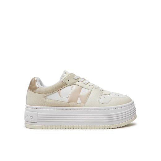 Sneakersy Calvin Klein Jeans Bold Platf Low Lace Mix Nbs Mtr YW0YW01482 Biały ze sklepu eobuwie.pl w kategorii Buty sportowe damskie - zdjęcie 182041841