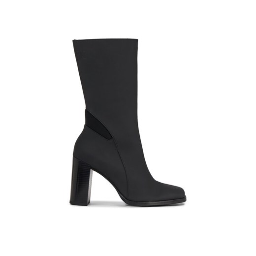 Botki Calvin Klein Jeans Heel Zip Boot Lth Wn YW0YW01113 Czarny ze sklepu eobuwie.pl w kategorii Kozaki damskie - zdjęcie 182041952