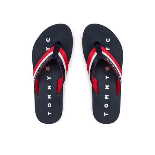 Japonki Tommy Hilfiger Tommy Loves Ny Beach Sandal FW0FW02370 Granatowy ze sklepu eobuwie.pl w kategorii Klapki damskie - zdjęcie 182041971