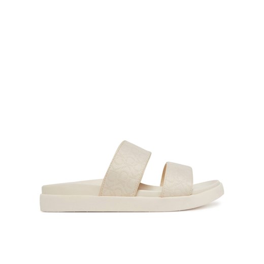 Klapki Calvin Klein Flat Slide Jacq HW0HW02486 Écru ze sklepu eobuwie.pl w kategorii Klapki damskie - zdjęcie 182042011