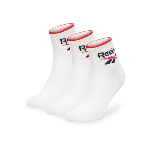 Zestaw 3 par wysokich skarpet unisex Reebok R0362-SS24 (3-pack) Biały ze sklepu eobuwie.pl w kategorii Skarpetki męskie - zdjęcie 182042410