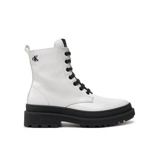 Trapery Calvin Klein Jeans Lace-Up Bootie V4A5-81031-1453 S Biały ze sklepu eobuwie.pl w kategorii Buty zimowe dziecięce - zdjęcie 182042654