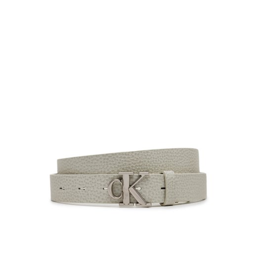 Pasek Damski Calvin Klein Jeans Monogram Placque Buckle 25Mm LV04K7003G Biały ze sklepu eobuwie.pl w kategorii Paski damskie - zdjęcie 182042751