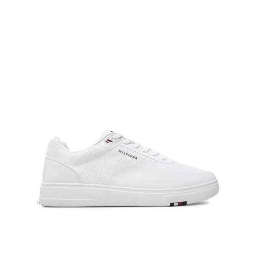 Sneakersy Tommy Hilfiger Modern Cup Knit Rwb FM0FM04942 Biały ze sklepu eobuwie.pl w kategorii Buty sportowe męskie - zdjęcie 182043041