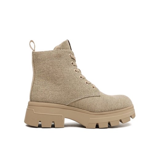 Trapery Calvin Klein Jeans Chunky Combat Laceup Boot Co YW0YW01239 Beżowy ze sklepu eobuwie.pl w kategorii Workery damskie - zdjęcie 182043210