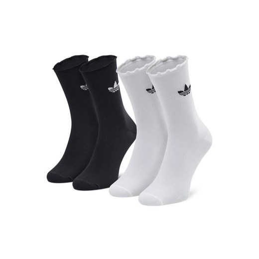 Zestaw 2 par wysokich skarpet unisex adidas Ruffle Crw 2Pp HC9532 Czarny ze sklepu eobuwie.pl w kategorii Skarpetki męskie - zdjęcie 182043512