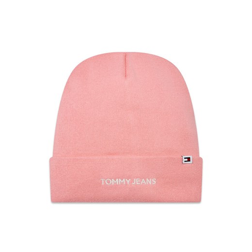 Czapka Tommy Jeans Tjw Linear Logo Beanie AW0AW15843 Różowy ze sklepu eobuwie.pl w kategorii Czapki zimowe damskie - zdjęcie 182043691