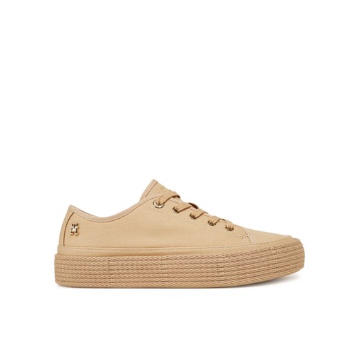 Espadryle Tommy Hilfiger Vulc Espadrille Sneaker FW0FW08404 Beżowy ze sklepu eobuwie.pl w kategorii Espadryle damskie - zdjęcie 182044180