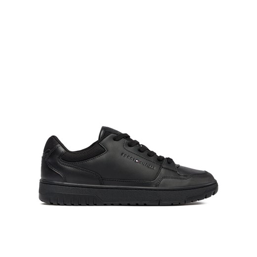 Sneakersy Tommy Hilfiger Th Basket Core Leather Ess FM0FM05040 Czarny ze sklepu eobuwie.pl w kategorii Buty sportowe męskie - zdjęcie 182044613