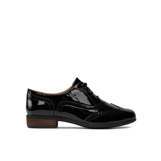 Oxfordy Clarks Hamble Oak 203506494 Czarny ze sklepu eobuwie.pl w kategorii Półbuty damskie - zdjęcie 182044704