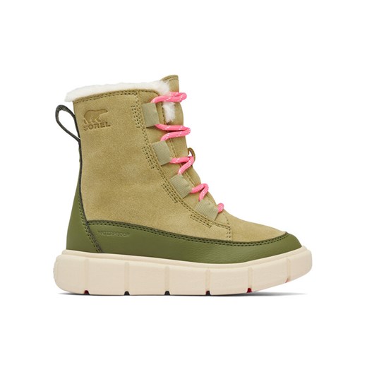 Śniegowce Sorel Explorer™III Lace Wp 2088512327 Zielony ze sklepu eobuwie.pl w kategorii Buty zimowe dziecięce - zdjęcie 182044941