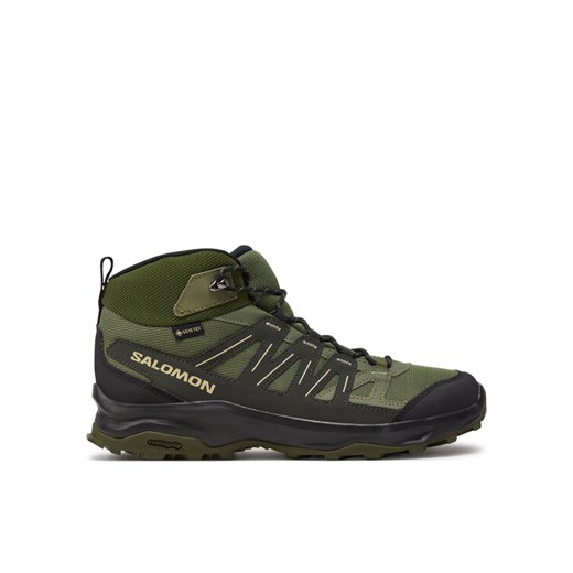 Trekkingi Salomon Grivola Mid Gore-Tex L47606400 Zielony ze sklepu eobuwie.pl w kategorii Buty trekkingowe męskie - zdjęcie 182045201