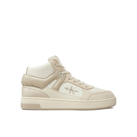 Sneakersy Calvin Klein Jeans Basket Cup Mid Laceup Lth Ml Mtr YM0YM00995 Beżowy 41 eobuwie.pl