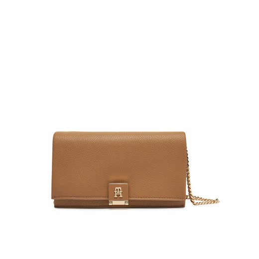 Torebka Tommy Hilfiger Th Her Flap W/Chain AW0AW17403 Beżowy ze sklepu eobuwie.pl w kategorii Kopertówki - zdjęcie 182045683