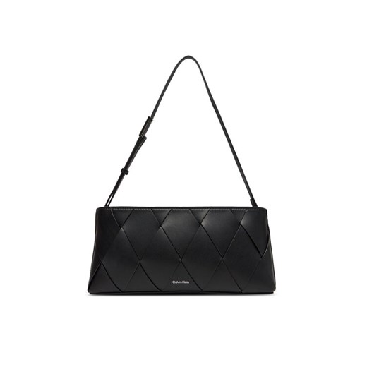 Torebka Calvin Klein Ck Woven Elongated Shoulder Bag K60K612992 Czarny ze sklepu eobuwie.pl w kategorii Torebki damskie - zdjęcie 182045760