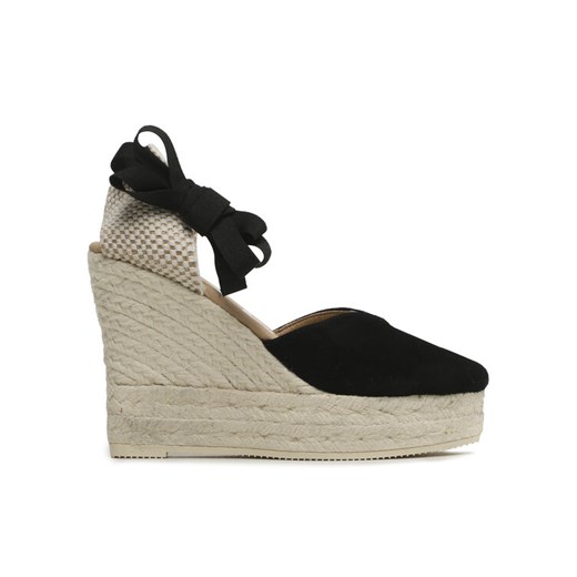 Espadryle Manebi Heart-Shaped Wedge Espadrilles K 1.0 WH Czarny ze sklepu eobuwie.pl w kategorii Espadryle damskie - zdjęcie 182045860