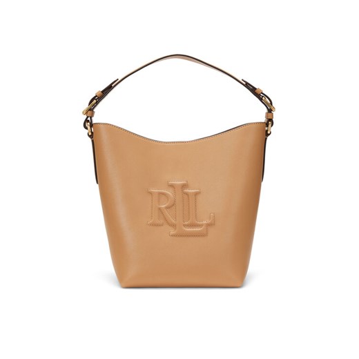 Torebka LAUREN RALPH LAUREN Medium Witley Leather Bucket Bag 431950855008 Brązowy ze sklepu eobuwie.pl w kategorii Torebki damskie - zdjęcie 182045873