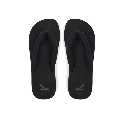 Japonki Calvin Klein Jeans Beach Sandal Flatform Ttxr Satin YW0YW01723 Czarny ze sklepu eobuwie.pl w kategorii Klapki damskie - zdjęcie 182046102