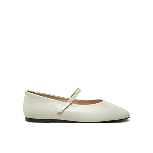 Baleriny Calvin Klein Mary Jane Ballerina - Lth HW0HW02307 Écru ze sklepu eobuwie.pl w kategorii Balerinki - zdjęcie 182046243