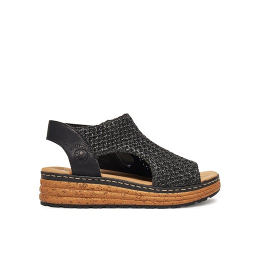 Sandały Rieker 62783-00 Czarny ze sklepu eobuwie.pl w kategorii Espadryle damskie - zdjęcie 182046603