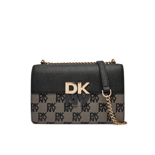 Torebka DKNY Echo Sm Chain Flap R423YE31 Czarny ze sklepu eobuwie.pl w kategorii Listonoszki - zdjęcie 182047032