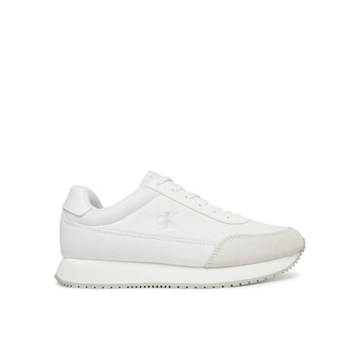 Sneakersy Calvin Klein Jeans Retro Runner Low Laceup Canvas YW0YW01888 Biały ze sklepu eobuwie.pl w kategorii Buty sportowe damskie - zdjęcie 182047320