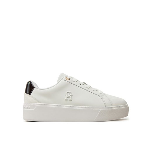 Sneakersy Tommy Hilfiger Th Platform Court Sneaker FW0FW08614 Biały ze sklepu eobuwie.pl w kategorii Buty sportowe damskie - zdjęcie 182047373
