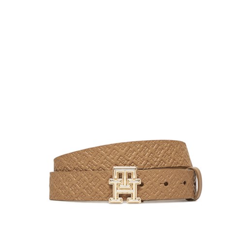 Pasek Damski Tommy Hilfiger Th Monogram 3.0 Mono AW0AW17354 Brązowy ze sklepu eobuwie.pl w kategorii Paski damskie - zdjęcie 182047672
