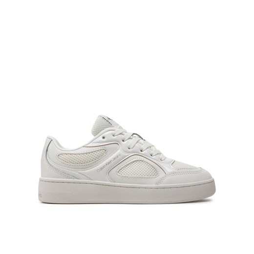 Sneakersy Calvin Klein Jeans Basket Cupsole Low Mix In Met YW0YW01387 Biały ze sklepu eobuwie.pl w kategorii Buty sportowe damskie - zdjęcie 182048360