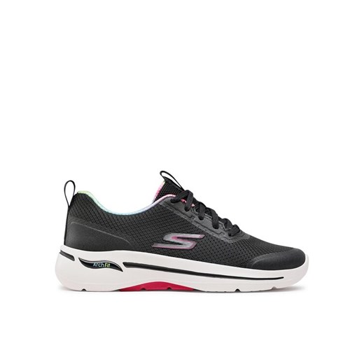 Sneakersy Skechers Go Walk Arch Fit 124868/BKHP Czarny ze sklepu eobuwie.pl w kategorii Buty sportowe damskie - zdjęcie 182048393