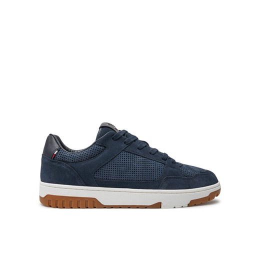 Sneakersy Tommy Hilfiger Th Basket Best Nubuck Mix FM0FM05119 Granatowy ze sklepu eobuwie.pl w kategorii Buty sportowe męskie - zdjęcie 182049032