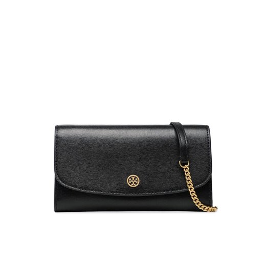 Torebka Tory Burch Robinson Chain Wallet 137152 Czarny ze sklepu eobuwie.pl w kategorii Kopertówki - zdjęcie 182049402