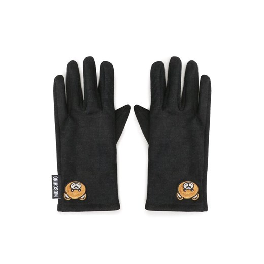 Rękawiczki Damskie MOSCHINO 65345 M2812 Czarny ze sklepu eobuwie.pl w kategorii Rękawiczki damskie - zdjęcie 182049610