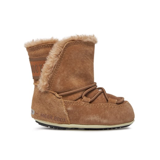 Śniegowce Moon Boot Crib Suede 34010300001 Brązowy ze sklepu eobuwie.pl w kategorii Buty dziecięce - zdjęcie 182050423
